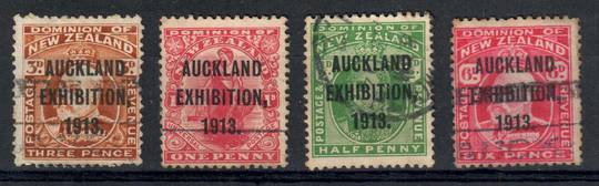 NEW ZEALAND 1913 Auckland Exhibition. Set of 4. Commercially used. Sound. - 24023 - Used