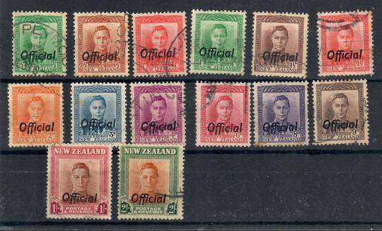 NEW ZEALAND 1938 Geo 6th Officials. Set of 14. - 24043 - VFU