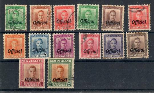 NEW ZEALAND 1938 Geo 6th Officials. Set of 14. - 24043 - VFU