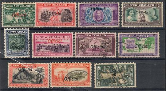 NEW ZEALAND 1940 Centennial Officials. Set of 11. - 24049 - Used