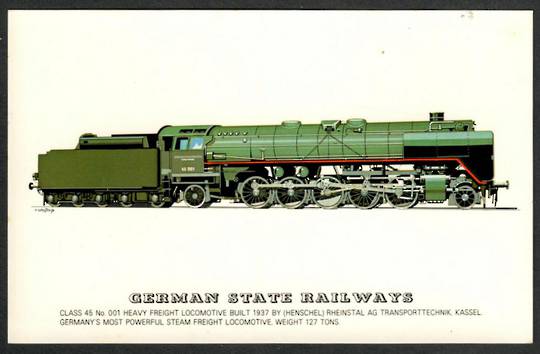 GERMAN STATE RAILWAYS Class 45 Heavy Freight No 001. Collectors card. - 240553 - Postcard