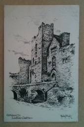 Postcard of Entrance to Ludlow Castle by Stanley Chaplin. A fine early unused pen and ink postcard in perfrct condition. - 24257