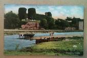 Coloured postcard of Rhuddlan Castle. - 242612 - Postcard