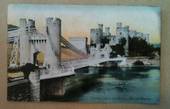 Coloured postcard of Conway Castle and Bridge. Crease. - 242613 - Postcard