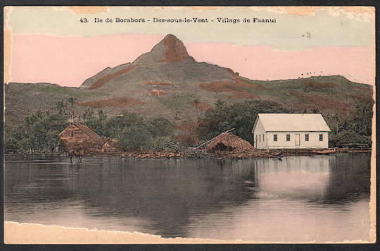 Coloured Postcard. Ile de Borabora. Iles sous le Vent. Village de Fuanui. - 243829 - Postcard