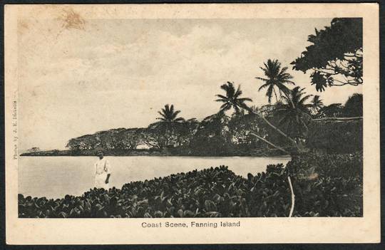 GILBERT & ELLICE ISLANDS Postcard of Coast Scene Fanning Island. - 243903 - Postcard