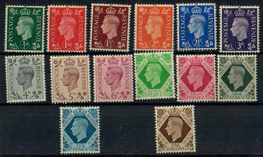 GREAT BRITAIN 1937 Geo 6th Definitives. Set of 15. - 24415 - Mint