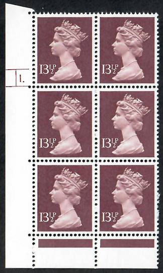 GREAT BRITAIN 1981 Elizabeth 2nd Machin 13½p Purple-Brown. Cylinder Block 1 with Dot. Phosphorised paper. - 24424 - UHM