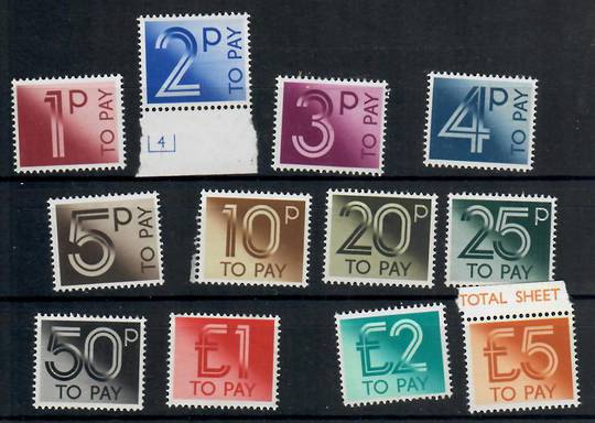 GREAT BRITAIN 1982 Postage Due. Set of 12. - 24429 - UHM