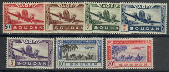 FRENCH SUDAN 1942 Air Definitives. Set of 7. - 24501 - Mint