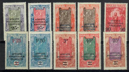 MIDDLE CONGO 1924 Surcharges. Set of 10. - 24507 - Mint