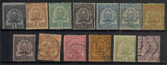 TUNISIA 1888 Definitives. Set of 13. Blunt corner on the 75c Red. - 24510 - Mixed
