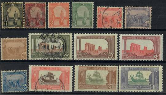 TUNISIA 1906 Definitives. Set of 14. The two high values are mint. - 24511 - Mixed