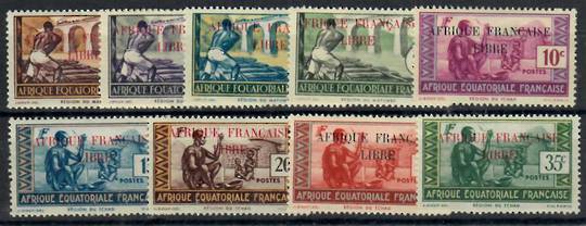 FRENCH EQUATORIAL AFRICA 1940 Adherance to General de Gaulle. First series. Set of 9. - 24512 - Mint