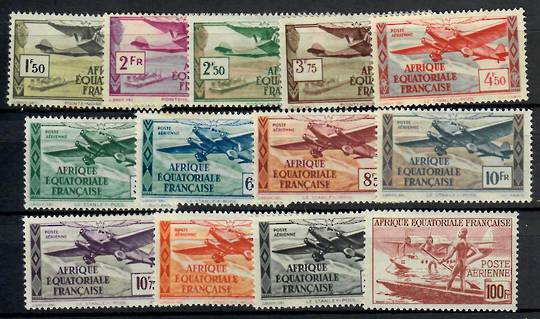 FRENCH EQUATORIAL AFRICA 1943 Vichy Air Definitives. Set of 13. - 24513 - LHM