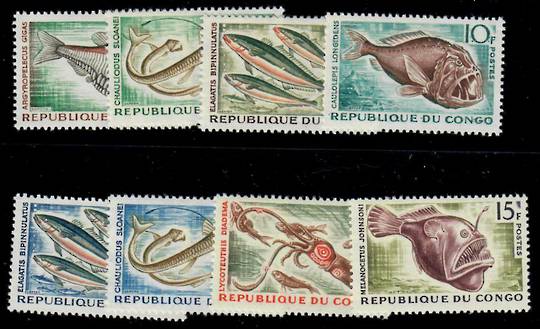 CONGO 1961 Tropical Fish. Set of 8. - 24519 - LHM