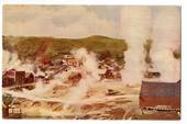 Coloured postcard by R G Marsh of Whakarewarewa the Native Village. - 245912 - Postcard