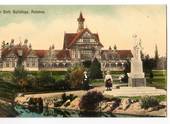 Coloured postcard of New Bath Buildings Rotorua. - 245915 - Postcard