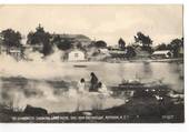 Postcard of Ohinemutu showing Lake Hotel and New Bathhouse. - 245919 - Postcard