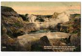 Coloured postcard of Waimangu Basin and Frying Pan Flat. The Cross shows the spot of the fatality. - 245923 - Postcard