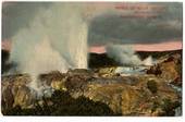 Coloured postcard of Prince of Wales Feathers Pohutu Waikorohihi Geysers. - 245934 - Postcard