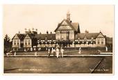 Real Photograph by Frank Duncan of Bath House Rotorua including Bowling green. - 246073 - Postcard