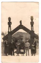 Real Photograph of by Moore and Thompson of Tourists at Whakarewarewa. - 246076 - Postcard