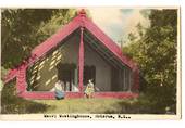 Coloured  Real Photograph by N S Seaward of Maori Meetinghouse Rotorua. - 246115 - Postcard