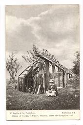 Postcard of Ruins of Sophia's Whare Wairoa after the eruption. - 246127 - Postcard