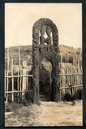 Real Photograph of Gate to Maori Pa Whakarewarewa. - 246177 - Postcard