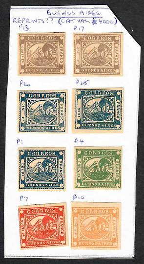 BUENOS AIRES 1858 Definitives. Selection of 12 values. stc £6000. In excellent condition. They will all be reprints. - 24881 - M