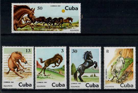 CUBA 1981 Horses. Set of 6. - 24914 - UHM