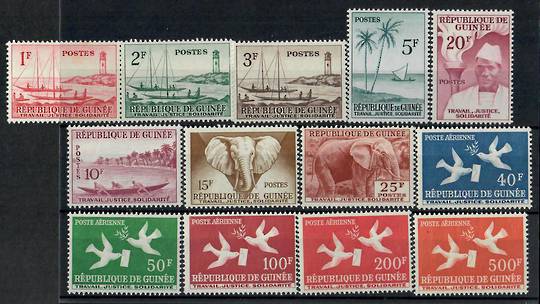GUINEA 1959 Definitives. Set of 13. Thematic LIGHTHOUSES ELEPHANTS SHIPS. - 24926 - UHM