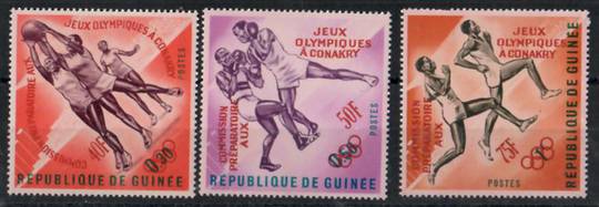 GUINEA 1963 Olympics. Overprint in Red. Set of 3. - 24930 - Mint