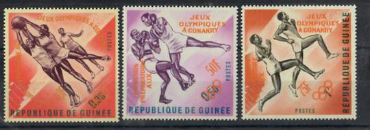 GUINEA 1963 Olympics. Overprint in Orange. Set of 3. - 24931 - Mint