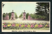 Coloured Real Photograph by N S Seaward of Memorial Gates Invercargill. The original price of 9d appears on the reverse. - 24933