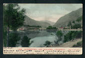 Early Undivided Coloured postcard by Muir and Moodie of Queenstown Lake Wakatipu from the park in the evening. - 249436 - Postca