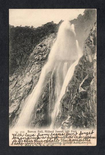 Early Undivided Postcard by Muir & Moodie of Bowen Fall Milford Sound. - 249816 - Postcard