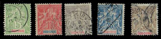 INDO-CHINA 1900 Definitives. Set of 5. - 25302 - FU