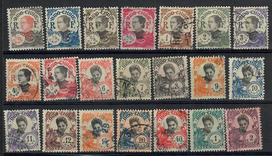 INDO-CHINA 1922 Definitives. Set of 21. Mainly used but some mint. - 25306 - UHM