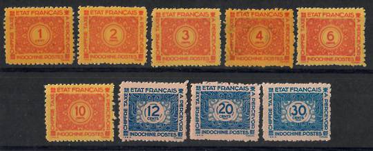 INDO-CHINA 1943 Postage Due. Set of 9. - 25309 - Mint
