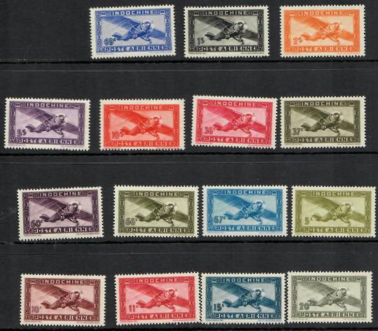 INDO-CHINA 1942 Air prepared by Petain Government but not released. Refer note in Stanley Gibbons after SG 218. Set of 15. - 253