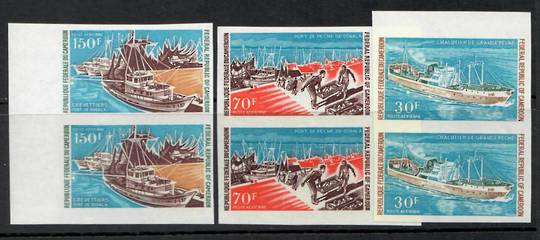 CAMEROUN 1971 Fishing Industry. Set of 4 in joined pairs.  Imperf. - 25335 - UHM