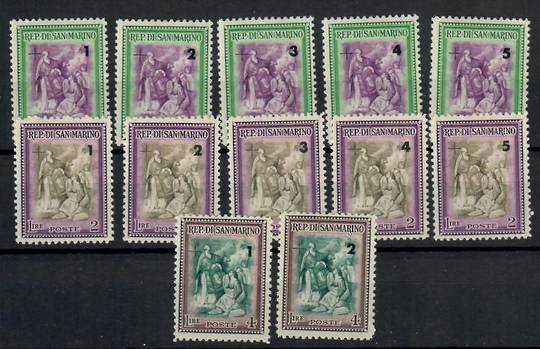 SAN MARINO 1947 Reconstruction Surcharges. Set of 12. - 25482 - Mint