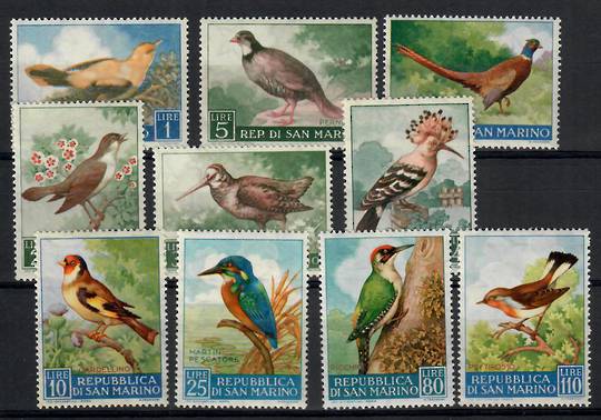 SAN MARINO 1960 Birds. Set of 10. - 25492 - UHM