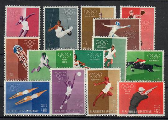 SAN MARINO 1960 Olympics. Set of 14. - 25493 - Mint