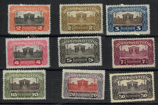 AUSTRIA 1919 Definitives. Set of 9. - 25527 - Mint