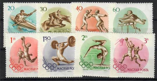 HUNGARY 1956 Olympics. Set of 8. - 25530 - UHM