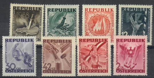 AUSTRIA 1946 Anti-Fascist  Exhibition. Set of 8. - 25531 - UHM