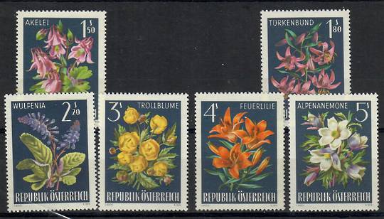 AUSTRIA 1966 Alpine Flora. Set of 6. - 25532 - UHM